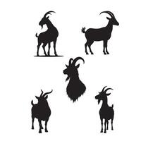 Creative Simple Goat silhouette Style with white background template vector