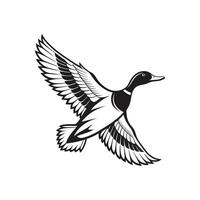 Amazing Duck silhouette Style with white background vector