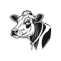 Creative Simple Cow silhouette Style with white background Design vector
