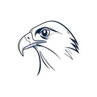 Creative Simple Hawk Face silhouette Style with white background vector