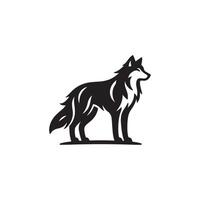 Creative simple Wolf silhouette with white background Design New vector