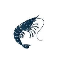 New Creative simple Prawn silhouette Style with white vector