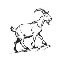 Amazing goat silhouette Style with background design template vector