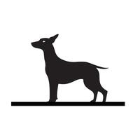 The Simple Dog silhouette Style with background vector