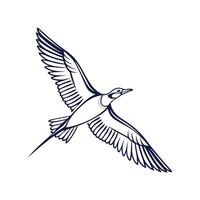 Creative Simple Bird silhouette Style white background vector