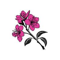 Creative Simple flower silhouette Style with white design template vector