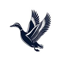 Amazing Duck silhouette white background design template vector