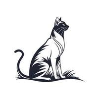 Creative Simple Cat silhouette Style with white background vector
