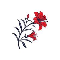 Creative Simple flower silhouette Style with background design template vector
