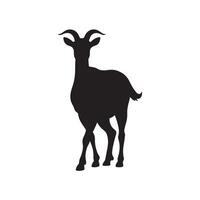 Creative Simple Goat silhouette Style with white design template vector