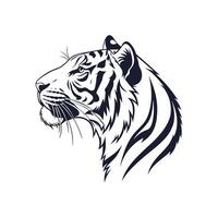 Modern Simple Bengal Tiger silhouette Style with background design template vector