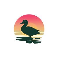 New Creative Simple Duck Silhouette Style white background vector