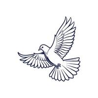 Creative Dove bird silhouette Style with white background design template vector