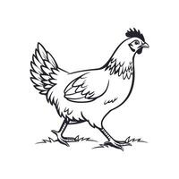 Creative simple Hen silhouette Style with white vector
