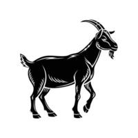 Amazing goat silhouette Style with white background design template vector