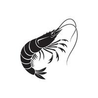New Creative simple Prawn silhouette Style with white background design vector
