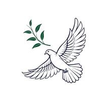 Creative Simple Dove bird silhouette Style with white background vector