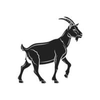Amazing goat silhouette Style with white background template vector