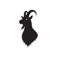 Creative Simple Goat silhouette Style white background design template vector