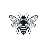 Simple Bee and fly silhouette Style white background vector