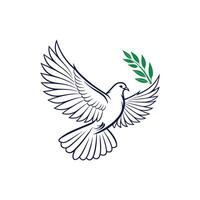 Creative Dove bird silhouette Style with white background vector