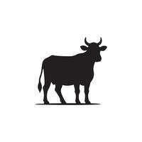New Simple Cow silhouette Style with design vector