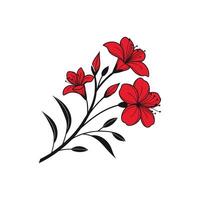 Creative flower silhouette Style with white background design template vector