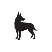 The Simple Dog silhouette Style with design vector