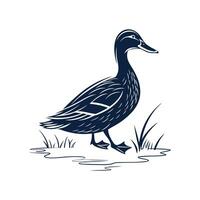 Amazing Duck silhouette Style with vector