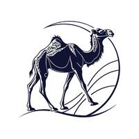 Amazing Camel silhouette Style with white background template vector