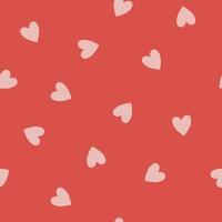 Simple heart seamless pattern.Red and pink. Valentine's day with colorful hearts. Endless ornament with beautiful hearts for Valentine's Day. Red and pink. Suitable for gift wrap or greeting card. vector