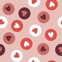 Simple heart seamless pattern. Valentine's day with colorful hearts. Endless ornament with trendy hearts for Valentine's Day. Suitable for gift wrap or greeting card. vector