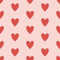 Heart seamless pattern. Valentine's day with colorful hearts. Endless ornament with beautiful hearts for Valentine's Day. Red and pink. Suitable for gift wrap or greeting card. vector