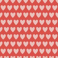 Simple heart seamless pattern. Valentine's day with colorful hearts. Endless ornament with beautiful hearts for Valentine's Day. Suitable for gift wrap or greeting card. Red and pink. vector