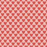 Simple heart seamless pattern. Red and pink. Valentine's day with colorful hearts. Endless ornament with beautiful hearts for Valentine's Day. Suitable for gift wrap or greeting card. vector