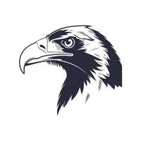 Creative Simple Hawk Face silhouette with white background design template vector