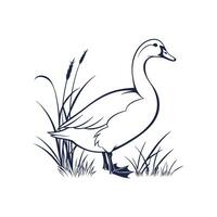 Amazing Duck silhouette Style with white background vector