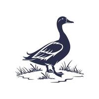 Amazing Duck silhouette Style with white background design vector