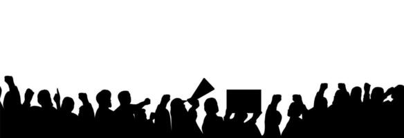 Crowd of protesting people. vector