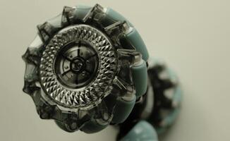 Robotic Style Wheels Concept Stock Photo. Circle Mechanism Part Background photo