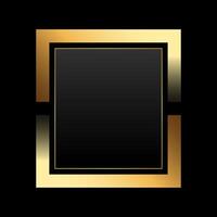 Premium realistic square gold frame isolated on black background vector