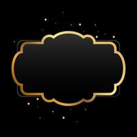 Realistic shiny gold frame template isolated on black background vector