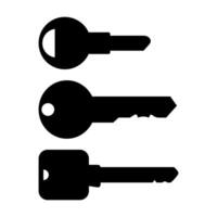 Modern black key collection isolated on white background vector