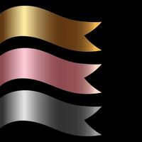 Colorful and elegant metallic ribbon on isolated black background vector
