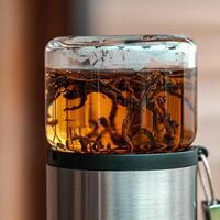 Brewing Loose Leaf Tea in a Modern Glass Teapot is a delightful and soothing experience photo