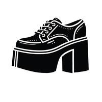 Shoes icon in black and white on white background vector