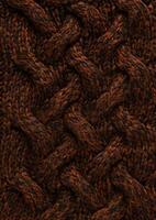 Texture of smooth knitted sweater with pattern. Handmade knitting wool or cotton fabric texture. Background of Large knit pattern with knitting needles or crochet. Mocha Mousse colour of 2025 year photo