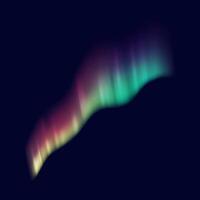 Aurora borealis illuminating night sky realistic illustration. Mesmerizing spectacle of natural light 3d object on dark background vector