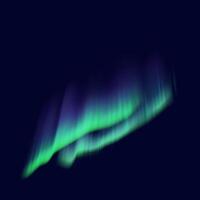 Aurora borealis casting vibrant green and blue lights realistic illustration. Night sky natural display 3d object on dark background vector