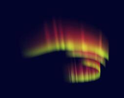 Orange aurora borealis in night sky stunning display realistic illustration. Beauty of natures phenomenon 3d object on dark background vector